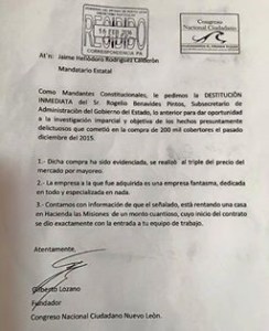 exigencia por escirtio